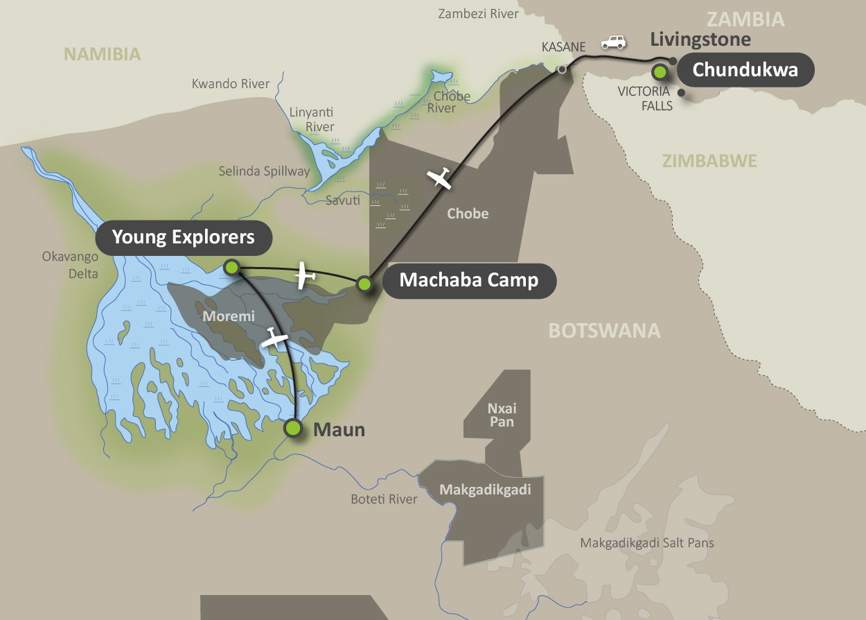 Map of the Bush Explorers Safari